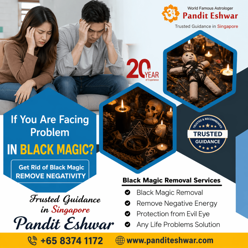 Life challenges can sometimes feel overwhelming, especially when solutions are not clear. But with the right guidance, it is possible to overcome difficulties and move toward a positive and successful future. Pandit Eshwar offers trusted astrology-based solutions for people in Singapore who are looking for clarity, peace, and progress. Whether you are facing relationship issues, career problems, or unexplained negativity, the right support can make all the difference.